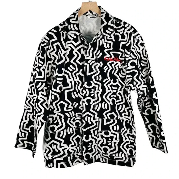 Keith Haring H&M Collab Size XS Men Jacket Twill Shacket 80s - Picture 1 of 10